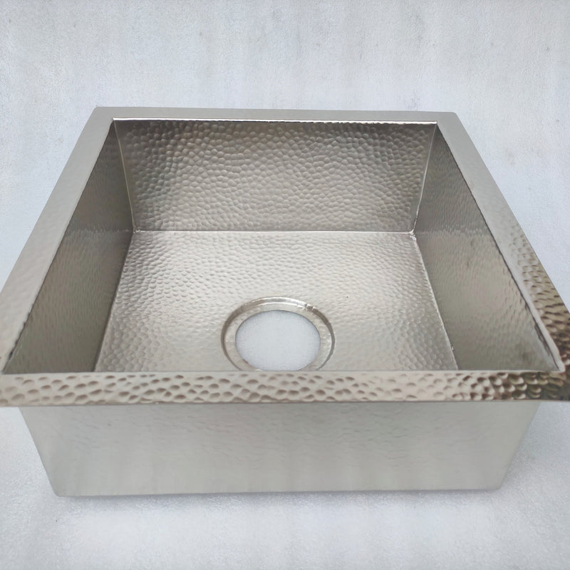Mediterranean Interior Design Material Guide featuring Handmade Square Silver Kitchen Sink