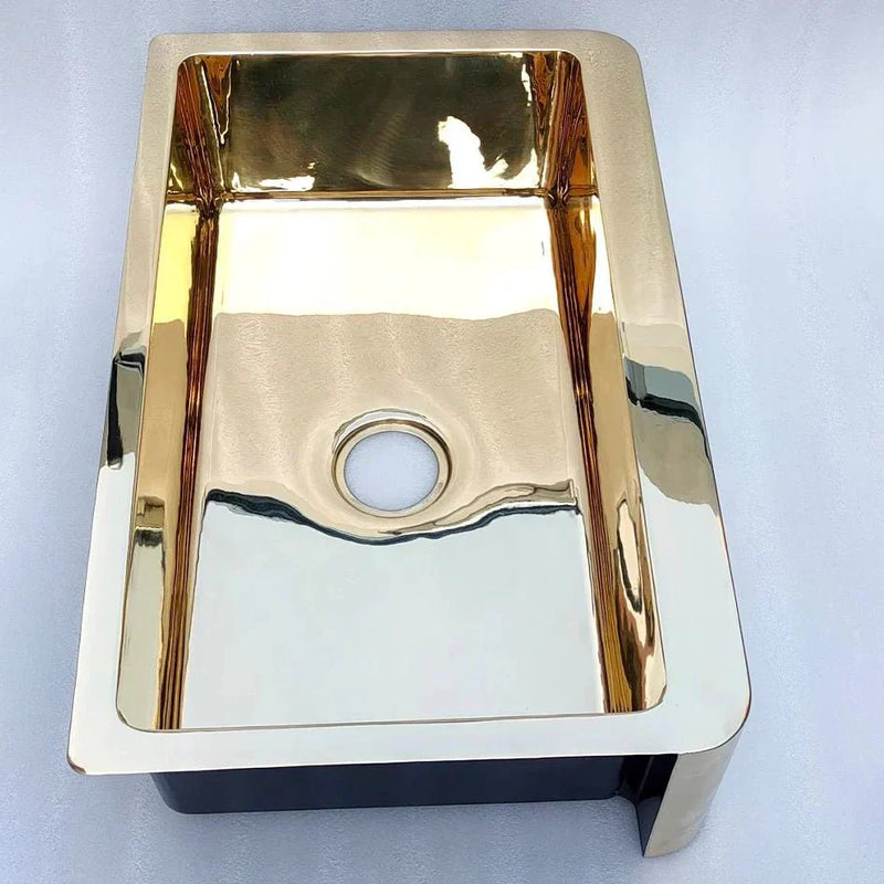 Undermount vs Farmhouse Sink: Real Differences Explained featuring Unlacquered Brass Farmhouse Kitchen Sink – Apron Front