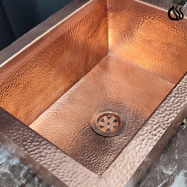 Sizing Guide Measuring for Sinks and Faucets featuring Hammered Copper Undermount Kitchen Sink