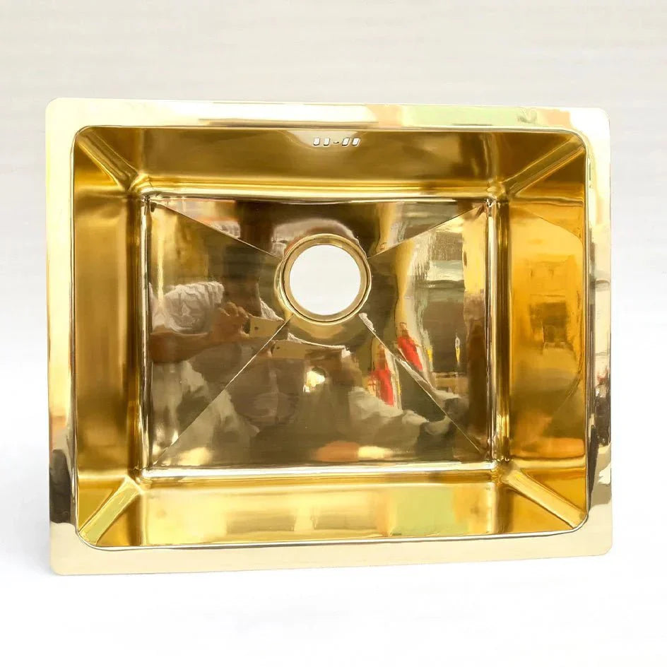 Traditional Kitchen Design: Materials, Fixtures & Ideas 2025 featuring Unlacquered Brass Single Bowl Kitchen Sink – Undermount