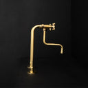 Downward spout brass kitchen faucet – installed in minimalist kitchen