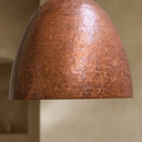 Hammered Copper Dome Pendant Light – Rustic Farmhouse Ceiling Fixture - Brass For Homes - 
