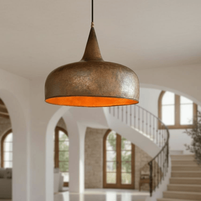 Aged Copper Dome Pendant – Vintage Ceiling Light for Kitchen Interiors pendant light for kitchen islands, dining rooms, vanities, and warm artisan interiors - view 1
