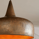 Aged Copper Dome Pendant – Vintage Ceiling Light for Kitchen Interiors - Brass For Homes - 
