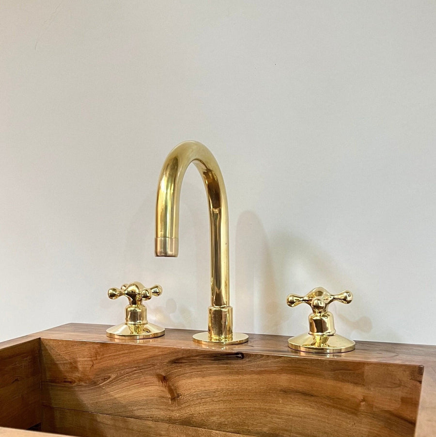 Three Holes Bathroom Faucet bathroom faucet for bathroom vanities, powder rooms, basin sinks, and vintage-inspired wash spaces - view 1