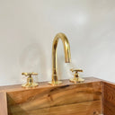 Three Holes Bathroom Faucet bathroom faucet for bathroom vanities, powder rooms, basin sinks, and vintage-inspired wash spaces - view 2