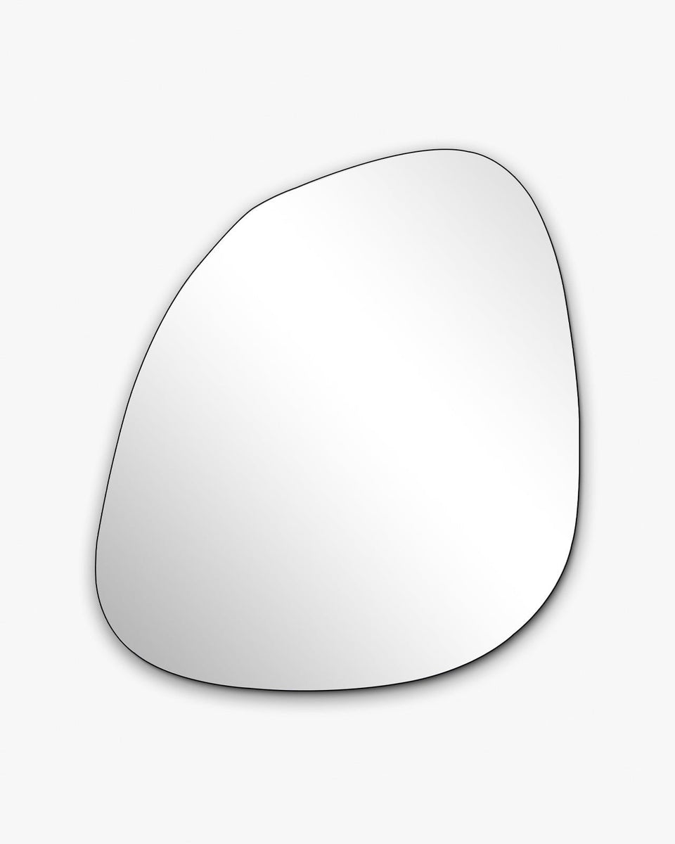Blob Mirror - Unlacquered Solid Brass wall mirror for bathrooms, entryways, dressing rooms, and decorative wall styling - view 1