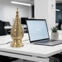 Brass Bedside Lamp — Hand-Pierced Moroccan Table Light Pendant Lighting detail view 2