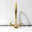 Brass Gooseneck Faucet Single Hole bathroom faucet for bathroom vanities, powder rooms, basin sinks, and vintage-inspired wash spaces - view 3