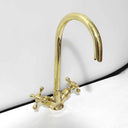 Brass Gooseneck Faucet Single Hole bathroom faucet for bathroom vanities, powder rooms, basin sinks, and vintage-inspired wash spaces - view 5