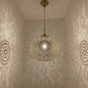 Brass Pendant Light – Boho Hanging Lamp with Intricate Shadow Patterns pendant light for kitchen islands, dining rooms, vanities, and warm artisan interiors - view 1