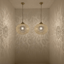 Brass Pendant Light – Boho Hanging Lamp with Intricate Shadow Patterns Pendant Lighting detail view 4