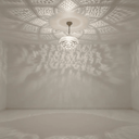 Brass Mandala Pendant Light – Floral Shadow Projection Ceiling Lamp - Brass For Homes - 
