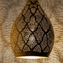 Handmade brass teardrop lamp showing artisan craftsmanship and pierced design – Brass For Homes