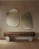 Brassy Gold Organik Mirror - Unlacquered Solid Brass Mirrors detail view 3