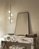 Butterfly Mirror - Unlacquered Solid Brass wall mirror for bathrooms, entryways, dressing rooms, and decorative wall styling - view 3