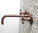 Engraved Copper Wall Mounted Faucet wall mount faucet for wall-mounted sink layouts, bathrooms, kitchens, and compact wash spaces - view 2