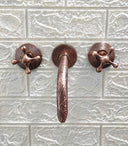 Engraved Copper Wall Mounted Faucet wall mount faucet for wall-mounted sink layouts, bathrooms, kitchens, and compact wash spaces - view 3