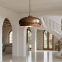 Hammered Copper Dome Pendant – Oxidized Rustic Ceiling Light for Kitchens Pendant Lighting detail view 3