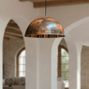 Oxidized Copper Dome Pendant – Rustic Ceiling Light for Farmhouse Kitchens Pendant Lighting detail view 2