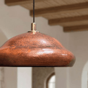 Copper Pendant Light – Rustic Dome Ceiling Fixture for Kitchen Island - Brass For Homes - 