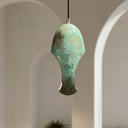 Green Patina Copper Pendant – Cutout Dome Ceiling Light for Rustic Decor - Brass For Homes - 