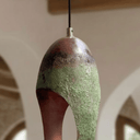 Green Patina Copper Pendant – Oval Cutout Ceiling Light for Rustic Decor pendant light for kitchen islands, dining rooms, vanities, and warm artisan interiors - view 3
