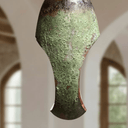 Green Patina Copper Pendant – Oval Cutout Ceiling Light for Rustic Decor - Brass For Homes - 