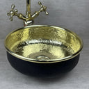 Hammered Brass Vessel Bathroom Sink – Black Round Basin sink for kitchens, bars, powder rooms, vanities, and statement wash areas - view 3