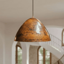 Hammered Copper Dome Pendant – Rustic Ceiling Light for Kitchen Islands - Brass For Homes - 