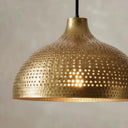 Hammered Copper Pendant Lamp – Moroccan Dome Ceiling Light Pendant Lighting detail view 3