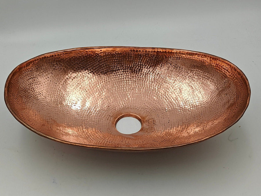 Hammered Copper Sink Bowl sink for kitchens, bars, powder rooms, vanities, and statement wash areas - view 1