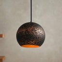 Handcrafted Copper Sphere Pendant Light – Dark Patina Ceiling Lamp Pendant Lighting product photo