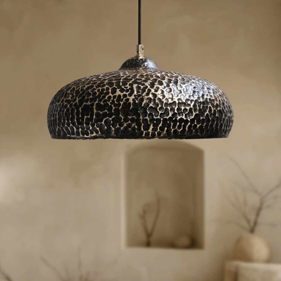 Hammered Brass Pendant Light – Dome Ceiling Fixture for Kitchen & Dining Spaces Pendant Lighting product photo