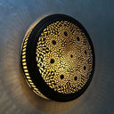 Handcrafted Round Brass Sconce – Engraved Moroccan Wall Light Pendant Lighting detail view 4