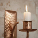 Handcrafted Rustic Copper Candle Sconce – Moroccan Boho Wall Decor Home Decor detail view 3