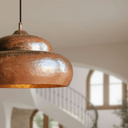Hammered Solid Copper Pendant – Rustic Dome Ceiling Light for Farmhouse pendant light for kitchen islands, dining rooms, vanities, and warm artisan interiors - view 2