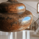 Unlacquered copper farmhouse dome pendant with pronounced hammered texture — Brass For Homes