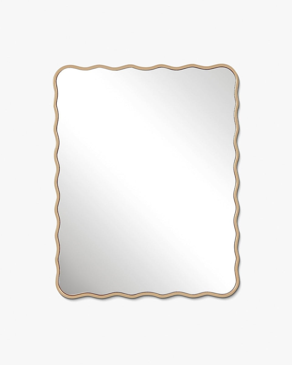 Hermosa Wall Mirror - Unlacquered Solid Brass wall mirror for bathrooms, entryways, dressing rooms, and decorative wall styling - view 1