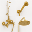 Luxury Brass Rain Shower System with Handheld Shower Shower Systems detail view 5