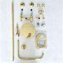 Outdoor Gold Rain Shower – Solid Brass Wall Mounted System shower system for primary bathrooms, guest bathrooms, walk-in showers, and classic bath renovations - view 5