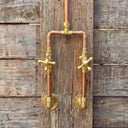 Luxury Unlacquered Solid Copper Outdoor Shower with Rainfall Head shower system for primary bathrooms, guest bathrooms, walk-in showers, and classic bath renovations - view 4