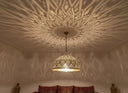 Moroccan Brass Pendant Light – Handmade Geometric Openwork Lamp - Brass For Homes - 