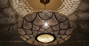 Moroccan brass pendant light illuminating entryway with scalloped design – Brass For Homes