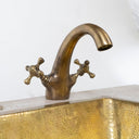 Oil rubbed brass vanity faucet – side view showing dark finish and lever handle