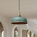 Oxidized copper dome pendant green patina finish for farmhouse kitchens – Brass For Homes