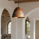 Oxidized Copper Dome Pendant – Rustic Ceiling Light for Warm Kitchen Spaces Pendant Lighting detail view 5