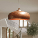 Rustic Copper Pendant Lights – Solid Dome Ceiling Fixtures for Kitchens Pendant Lighting detail view 4