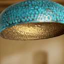 Blue Patina Brass Pendant Lights – Handcrafted Oxidized Dome Fixtures for Kitchen Islands - Brass For Homes - 