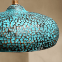 Blue Patina Brass Pendant Lights – Handcrafted Oxidized Dome Fixtures for Kitchen Islands - Brass For Homes - 